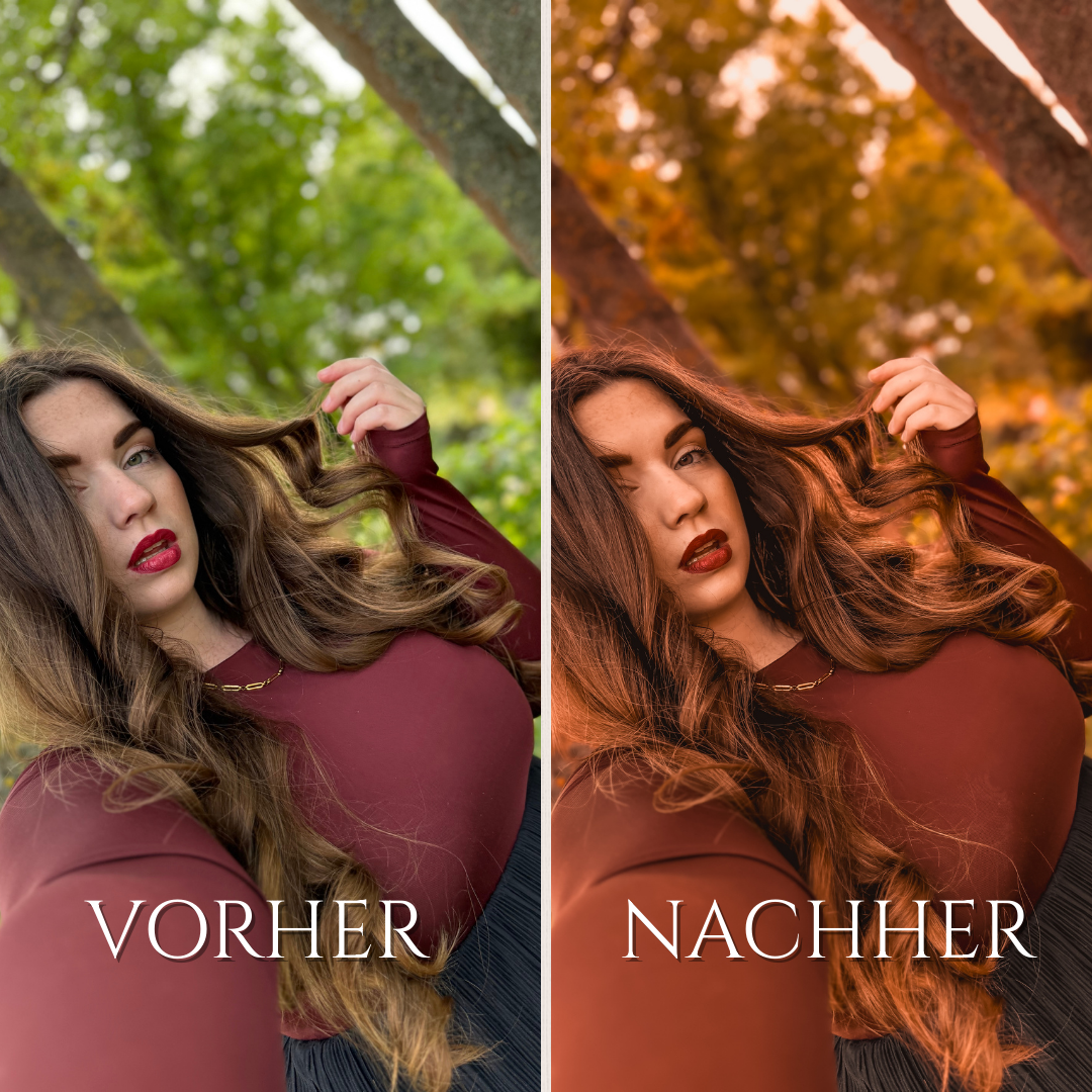 AMBER GLOW ( 10x Presets ) für warme Herbst- und Sonnenuntergangsaufnahmen