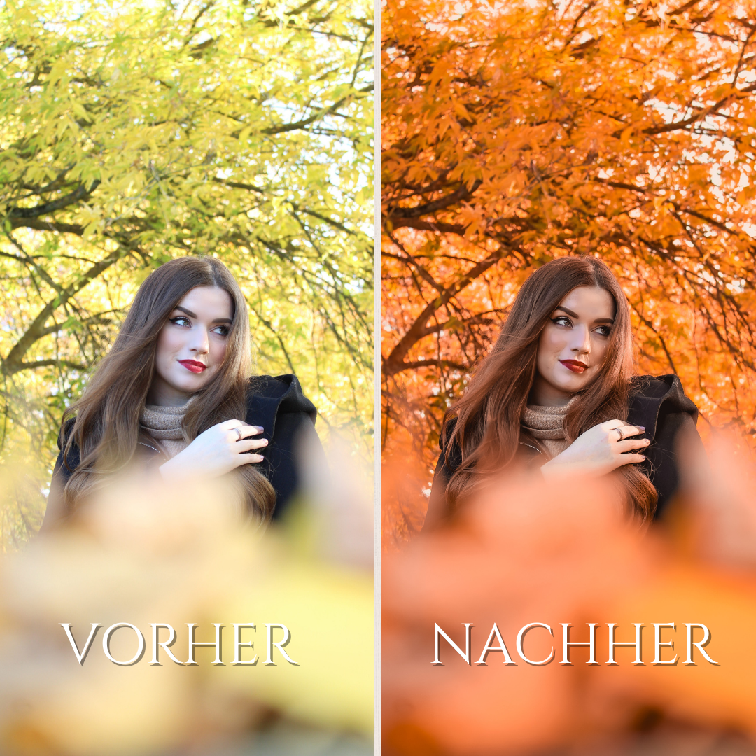AMBER GLOW ( 10x Presets ) für warme Herbst- und Sonnenuntergangsaufnahmen